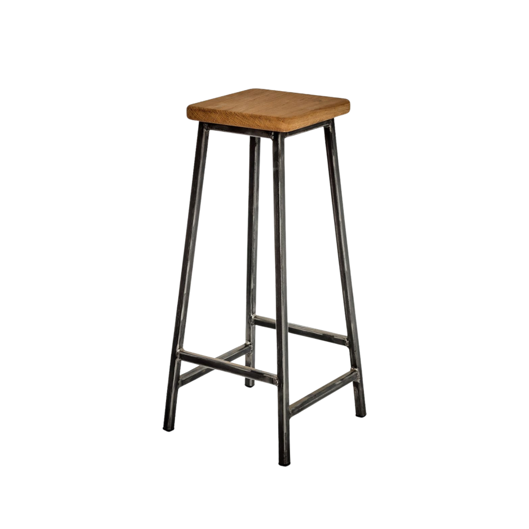 bar stool with wooden seat for café, home, or restaurant use in India, umalife, Uma steel works, uma lifestyle,