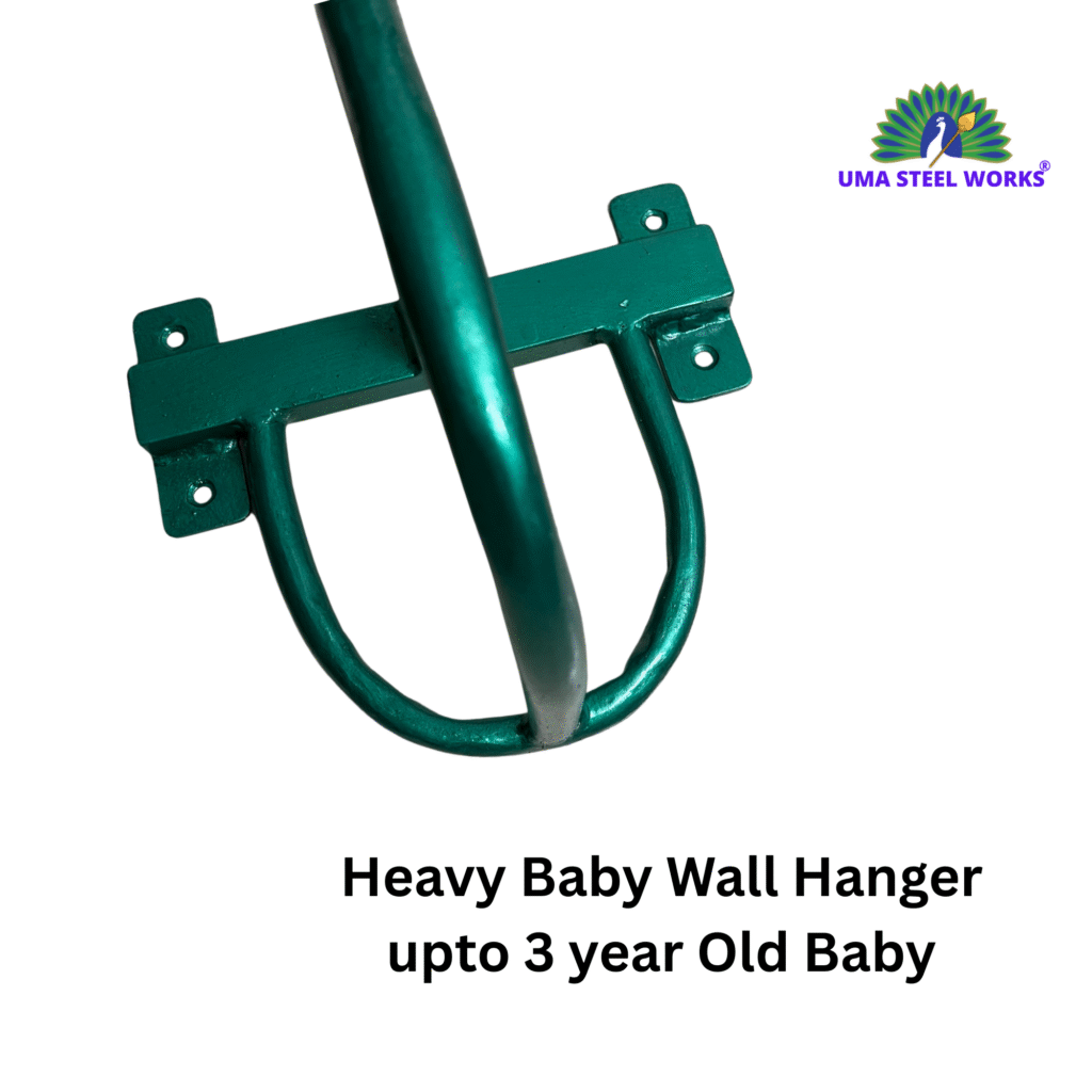 baby wall hanger, baby wall hanging cradle, baby cradle wall fix, umalife.in, uma steel works, wall mount baby hanging cradle