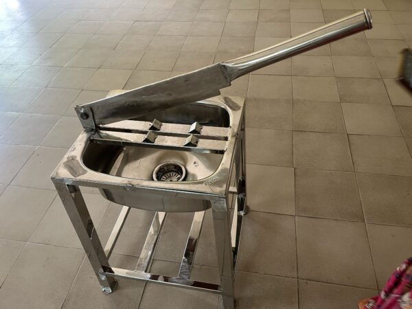 Stainless steel tender coconut cutting machine with water collector sink for commercial use, umalife,