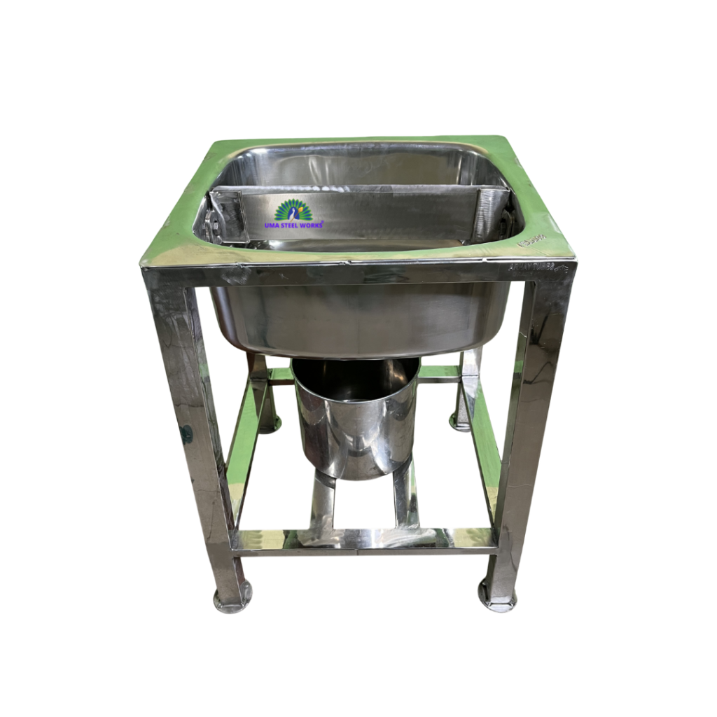 Temple Coconut Breaker Machine made of Stainless Steel with Coconut Water Collection Tray, uma steel works,