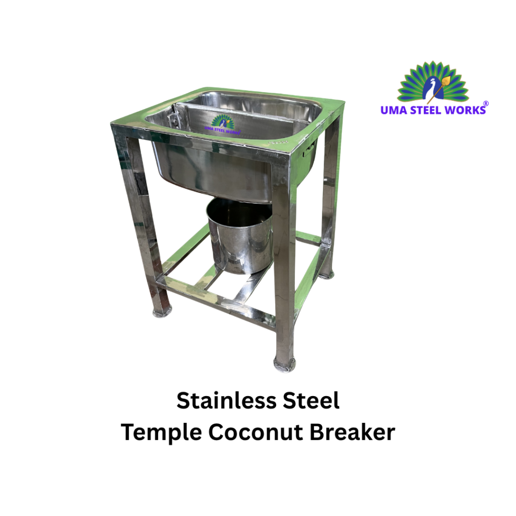 Temple coconut breaker, stainless steel, coconut cutter for temple,